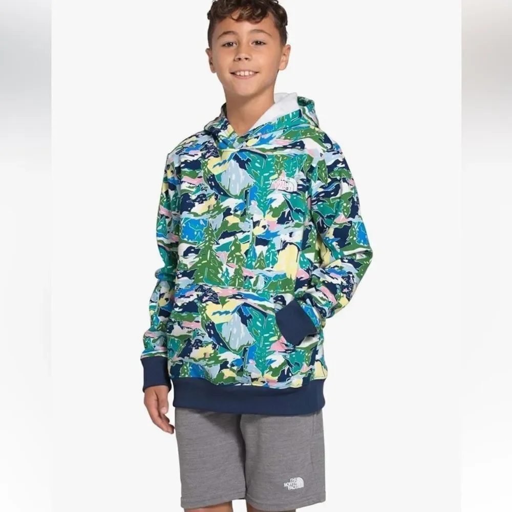The North Face Youth Medium Jaiden Green Valley Allover Print Pullover Hoodie
